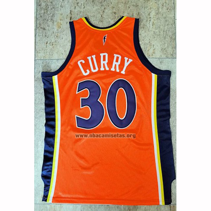 Camiseta Golden State Warriors Stephen Curry NO 30 Mitchell & Ness 2009-10 Naranja